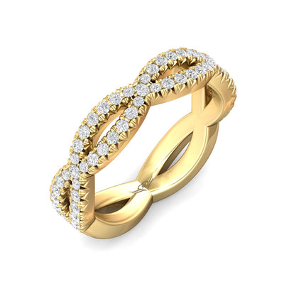 FlyerFit Micropave 18K Yellow Gold Wedding Band