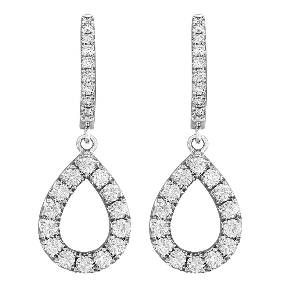 18K White Natural Diamond Earrings