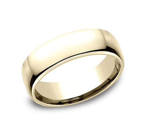 14K Yellow Gold 6.5 mm Euro Wedding Band