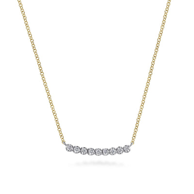 14K Yellow & White Gold Sapphire Necklace
