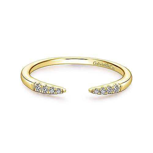 14K Yellow Stackable Natural Diamond Ring Size 6.5