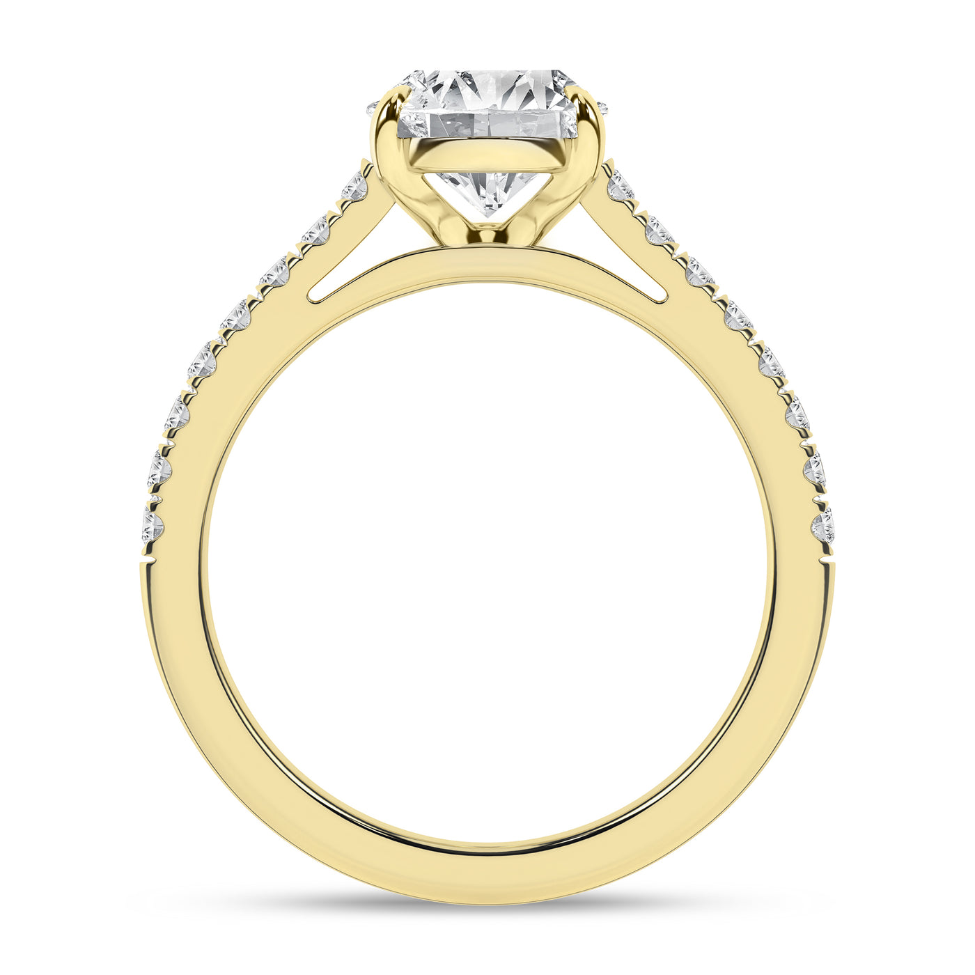 14K Yellow Oval Lab Grown Diamond Solitaire Engagement Ring