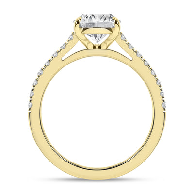 14K Yellow Oval Lab Grown Diamond Solitaire Engagement Ring