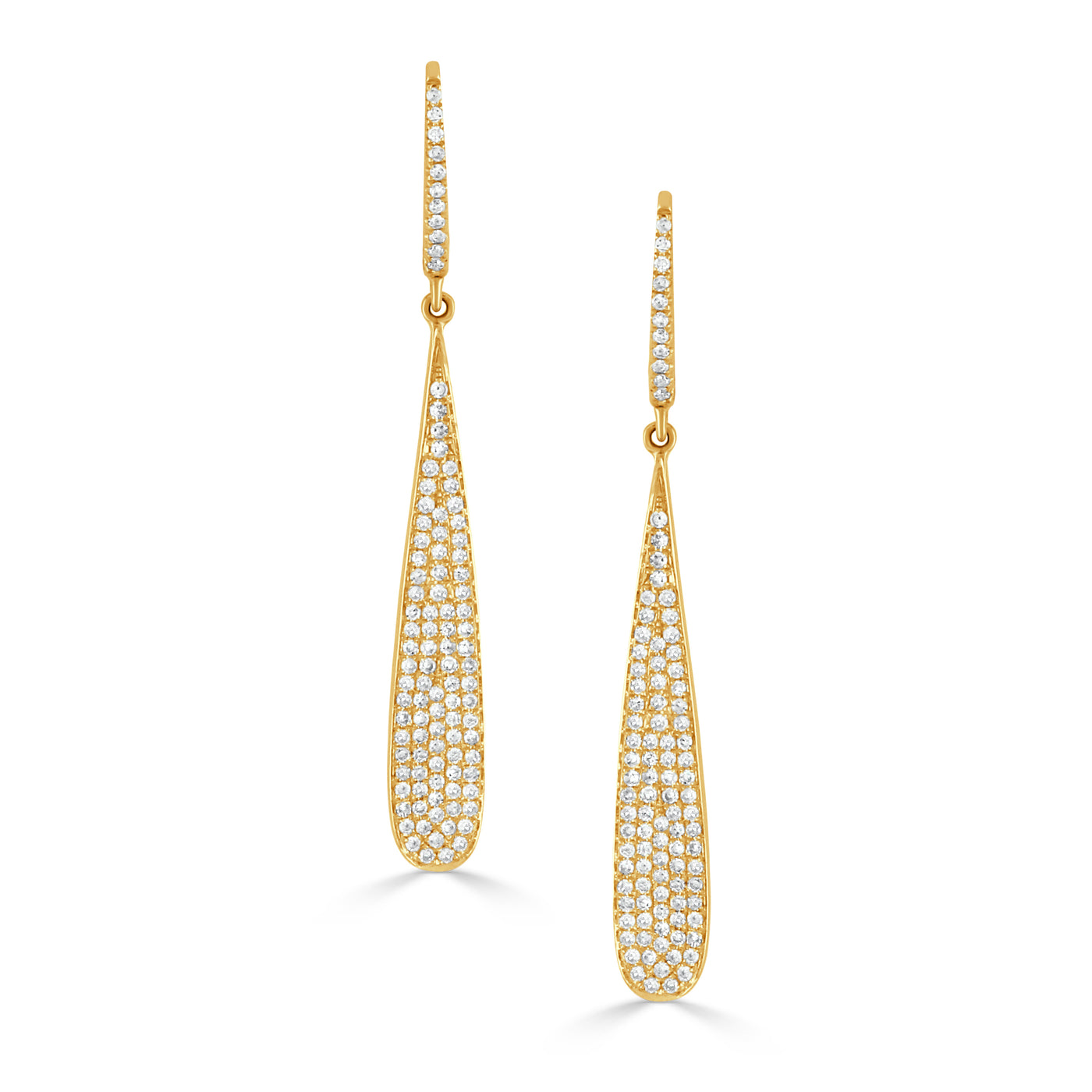 14K Yellow Natural Diamond Dangle Earrings