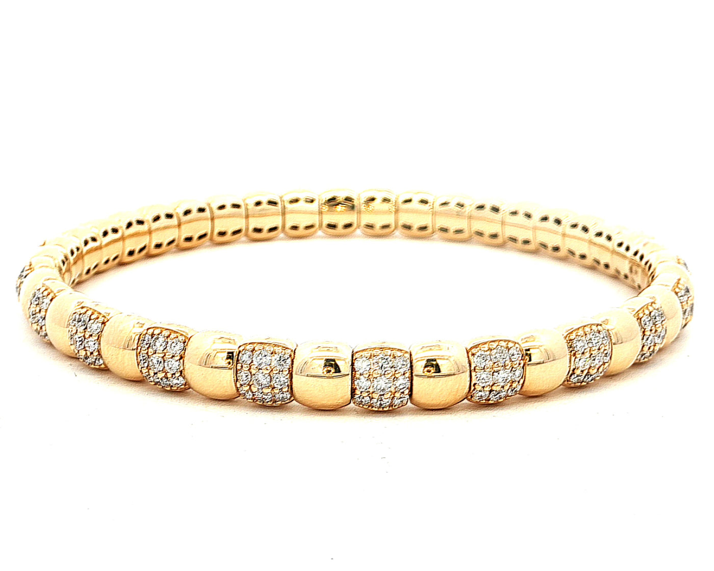 14K Yellow Natural Diamond Stretch Bracelet