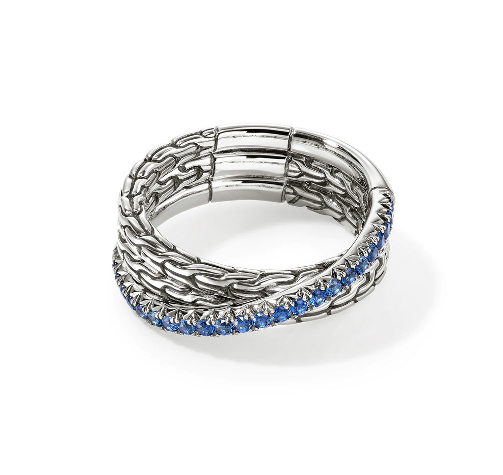 Sterling Silver Essentials Collection Blue Sapphire Ring