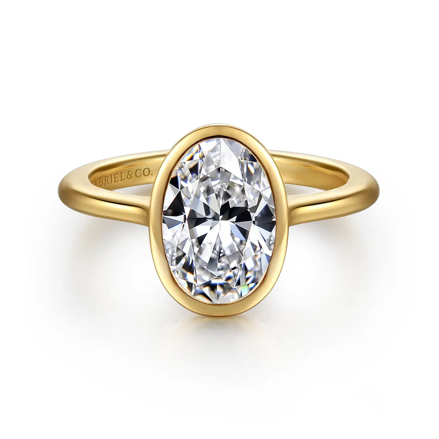 14K Yellow Semi-Mount Ring that accomodates a 10.5 X 7.00 mm Center