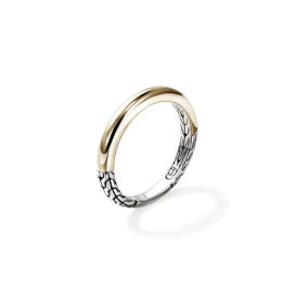 Sterling/14K Yellow & White Crossover Ring Size 7