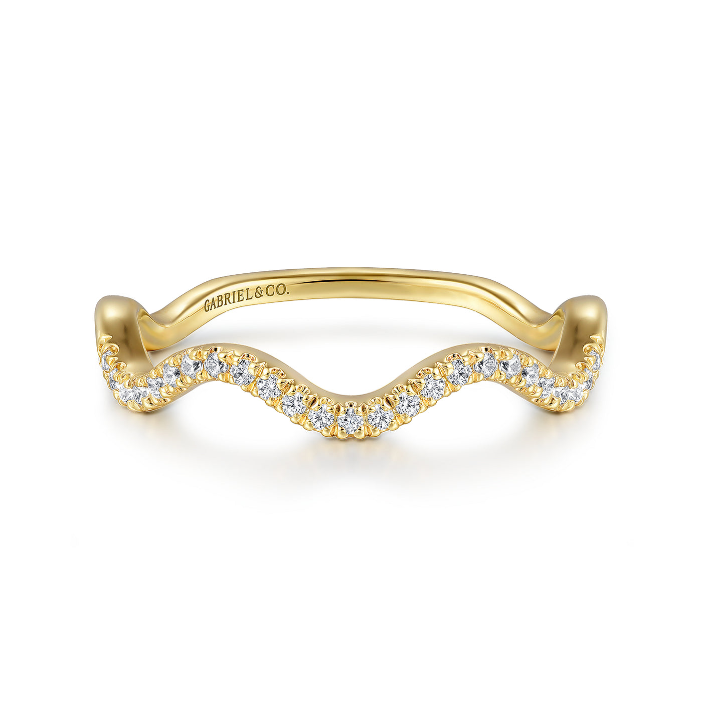 14K Yellow Stackable Natural Diamond Ring Size 6.5