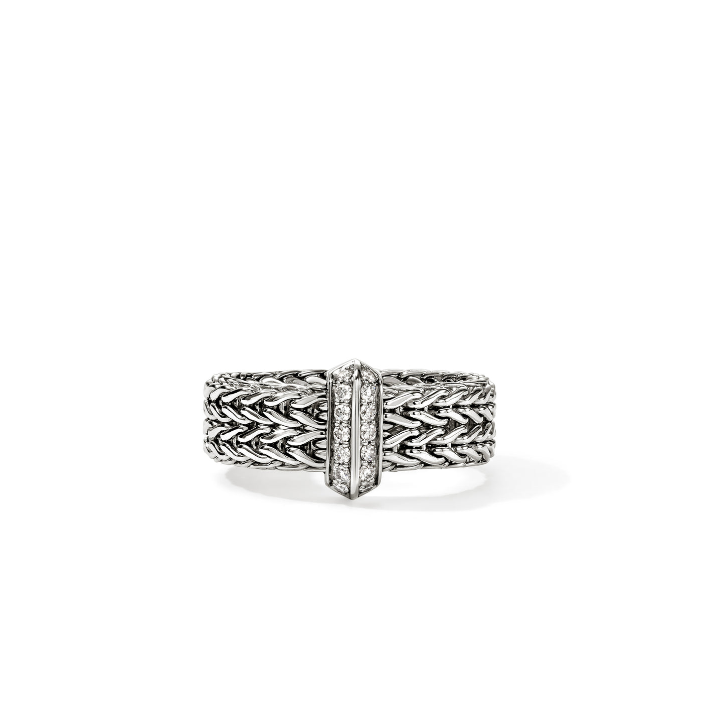 Sterling Silver White Icon Natural Diamond Ring Size 7