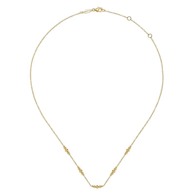 14K Yellow Gold Station Necklace