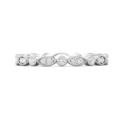 FlyerFit Micropave 18K White Gold Wedding Band