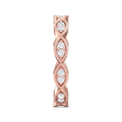 FlyerFit Micropave 18K Pink Gold Wedding Band