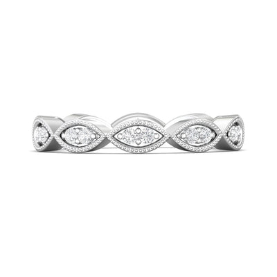 FlyerFit Micropave 18K White Gold Wedding Band