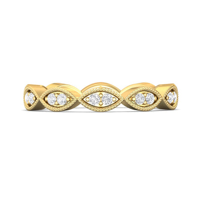 FlyerFit Micropave 18K Yellow Gold Wedding Band