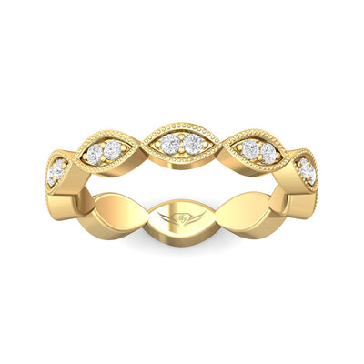 FlyerFit Micropave 14K Yellow Gold Wedding Band