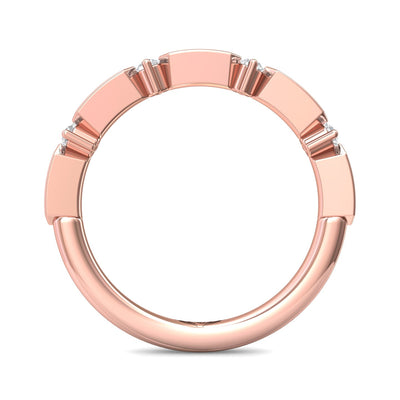 FlyerFit Micropave 14K Pink Gold Wedding Band