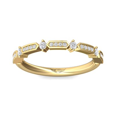 FlyerFit Micropave 18K Yellow Gold Wedding Band