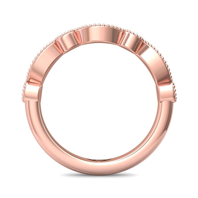 FlyerFit Micropave 14K Pink Gold Wedding Band