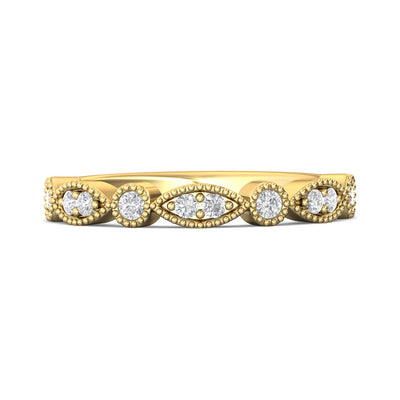 FlyerFit Micropave 18K Yellow Gold Wedding Band