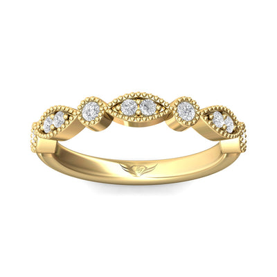 FlyerFit Micropave 18K Yellow Gold Wedding Band