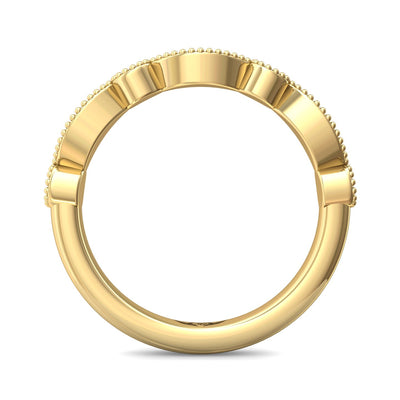 FlyerFit Micropave 14K Yellow Gold Wedding Band