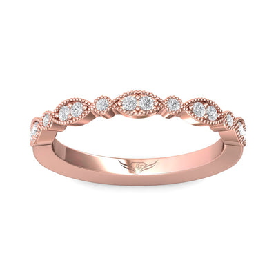 FlyerFit Micropave 14K Pink Gold Wedding Band