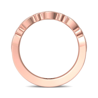 FlyerFit Micropave 14K Pink Gold Wedding Band