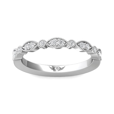 FlyerFit Micropave 18K White Gold Wedding Band