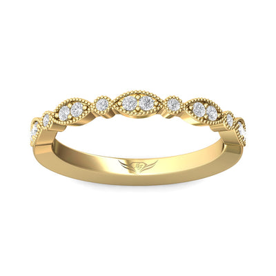 FlyerFit Micropave 18K Yellow Gold Wedding Band