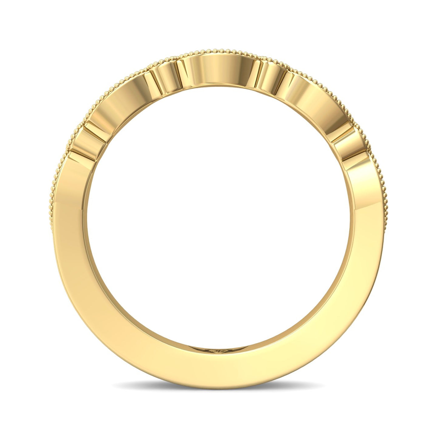 FlyerFit Micropave 18K Yellow Gold Wedding Band