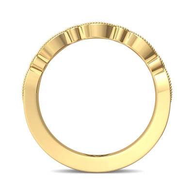 FlyerFit Micropave 14K Yellow Gold Wedding Band