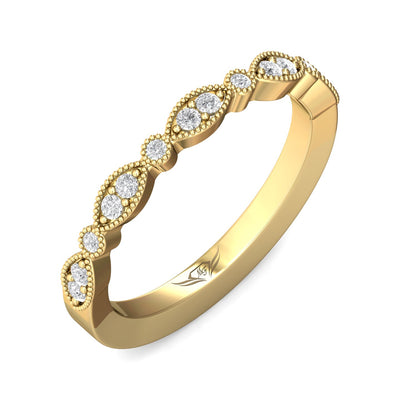 FlyerFit Micropave 14K Yellow Gold Wedding Band