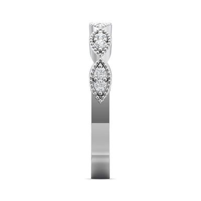 FlyerFit Micropave 18K White Gold Wedding Band