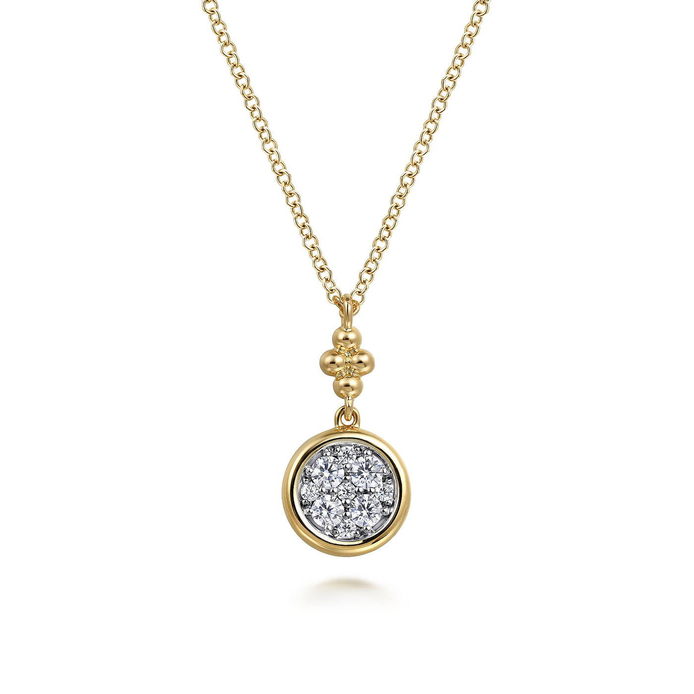 14K Yellow Natural Diamond 17.5 inch Necklace