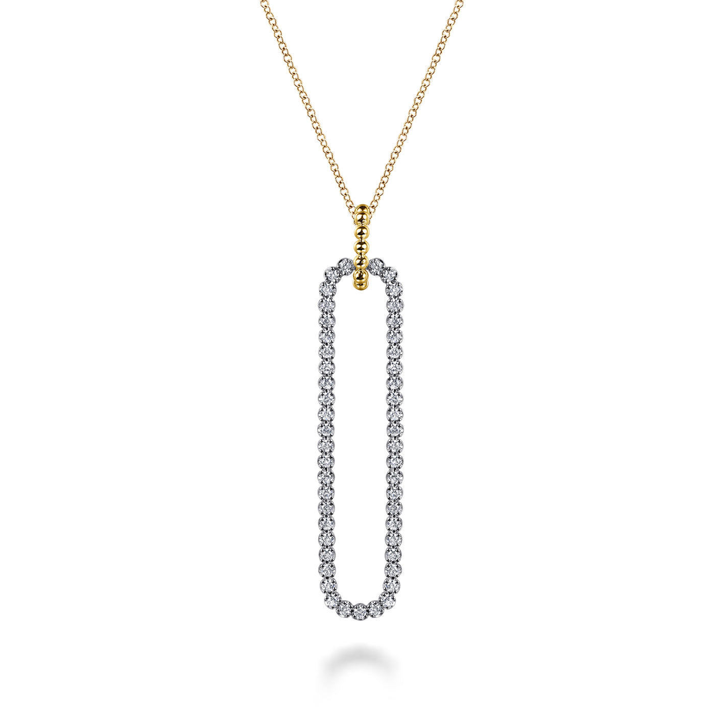 14K Yellow & White Natural Diamond 17.5 inch Necklace
