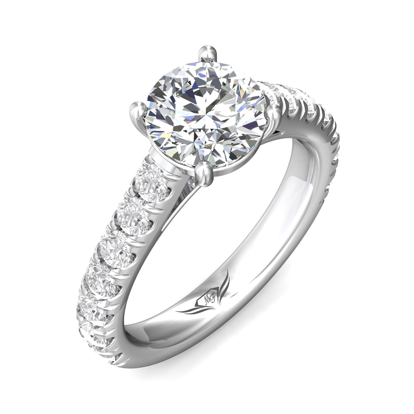 FlyerFit Encore 14K White Gold Engagement Ring