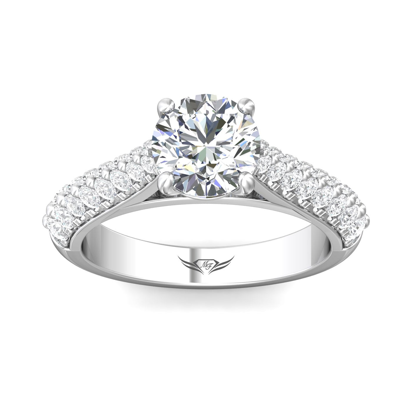 FlyerFit Encore 14K White Gold Engagement Ring