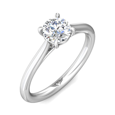 FlyerFit Solitaire 14K White Gold Engagement Ring