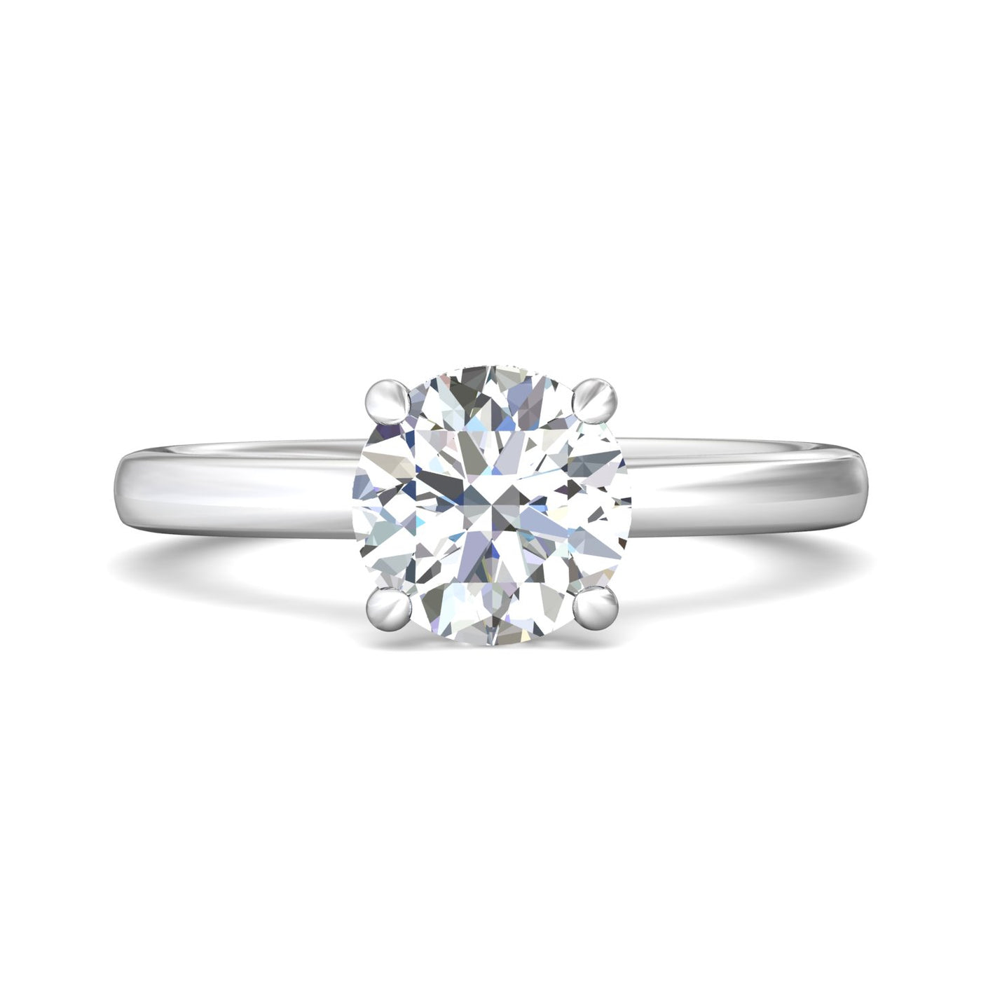 FlyerFit Solitaire 14K White Gold Engagement Ring