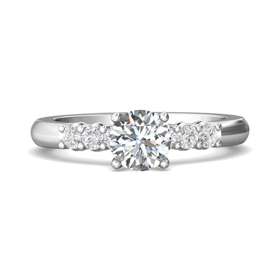 FlyerFit Channel/Shared Prong 14K White Gold Engagement Ring