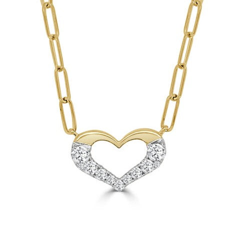 14K Yellow Natural Diamond 18 inch Necklace