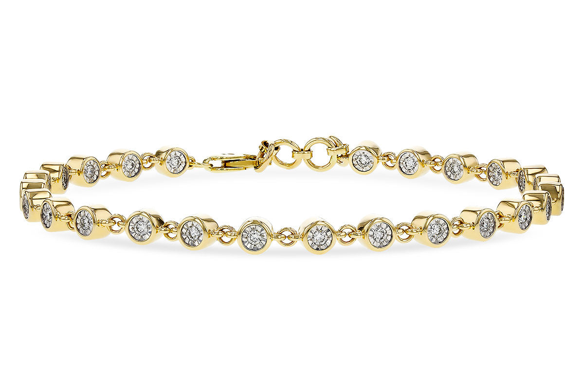 14K Yellow Natural Diamond Fancy Link Bracelet