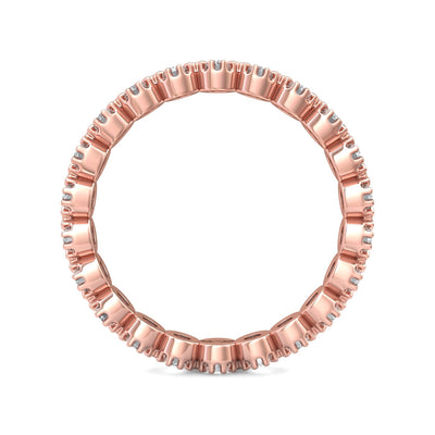 FlyerFit Micropave 14K Pink Gold Wedding Band