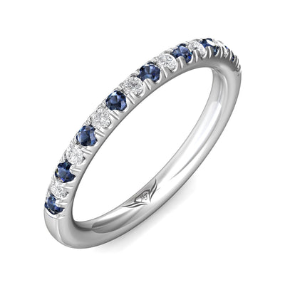 FlyerFit Micropave 18K White Gold Wedding Band