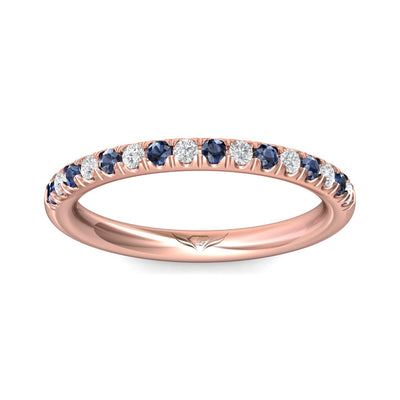 FlyerFit Micropave 14K Pink Gold Wedding Band