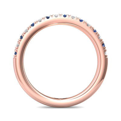 FlyerFit Micropave 14K Pink Gold Wedding Band