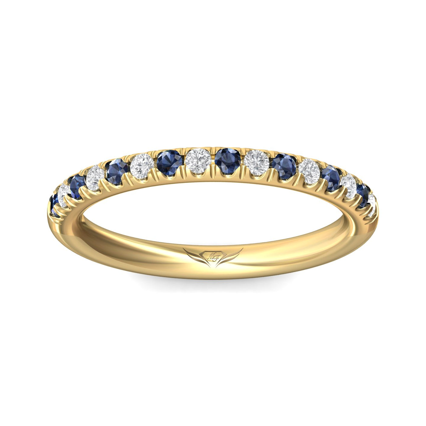 FlyerFit Micropave 14K Yellow Gold Wedding Band