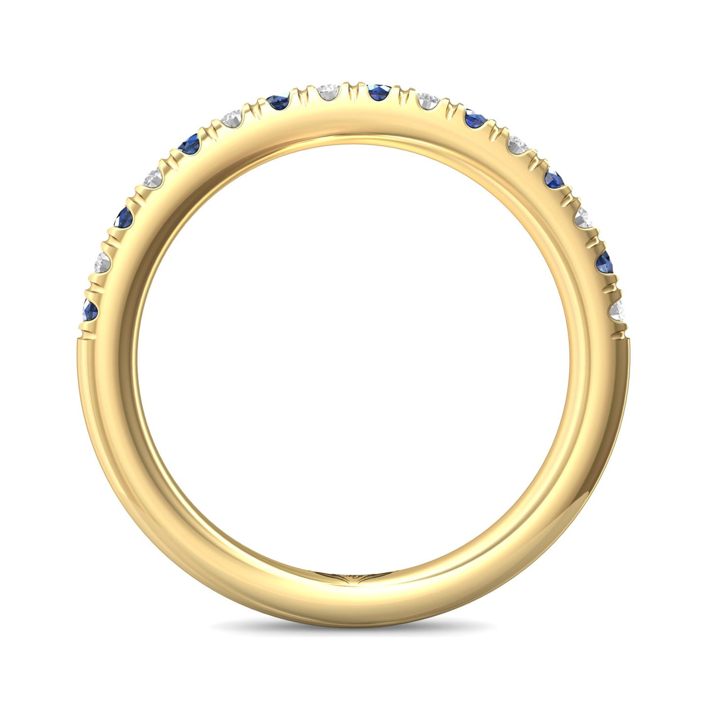 FlyerFit Micropave 14K Yellow Gold Wedding Band