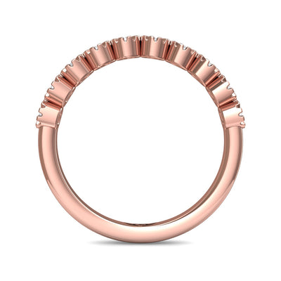 FlyerFit Micropave 14K Pink Gold Wedding Band